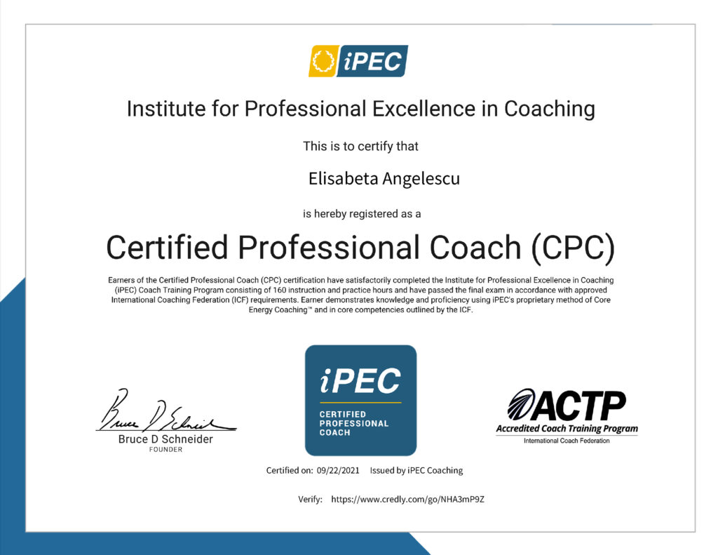 Certified Professional Coach CPC Elisabeta Angelescu V1