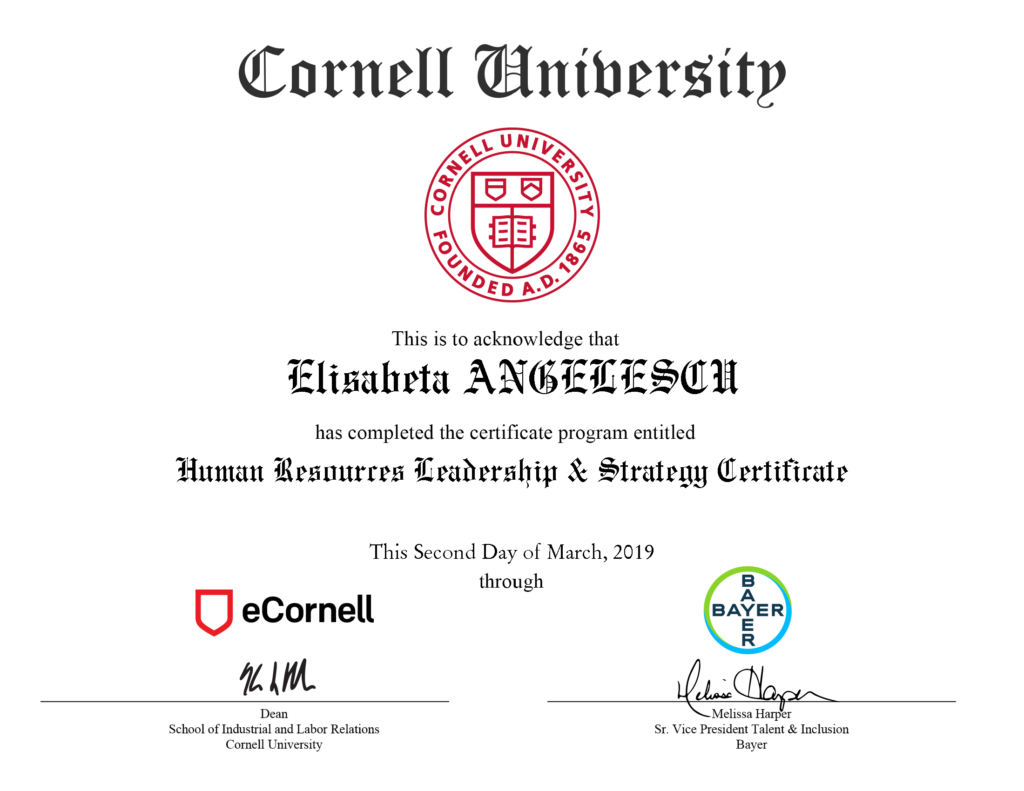 HR Leadership Strategy Certificate eCornell